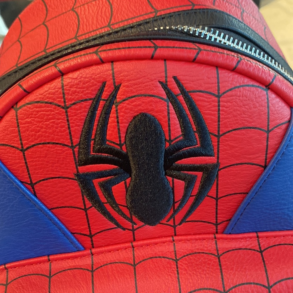 LOUNGEFLY Marvel Spider-Man Classic Mini  Leather Backpack - Picture 7 of 10